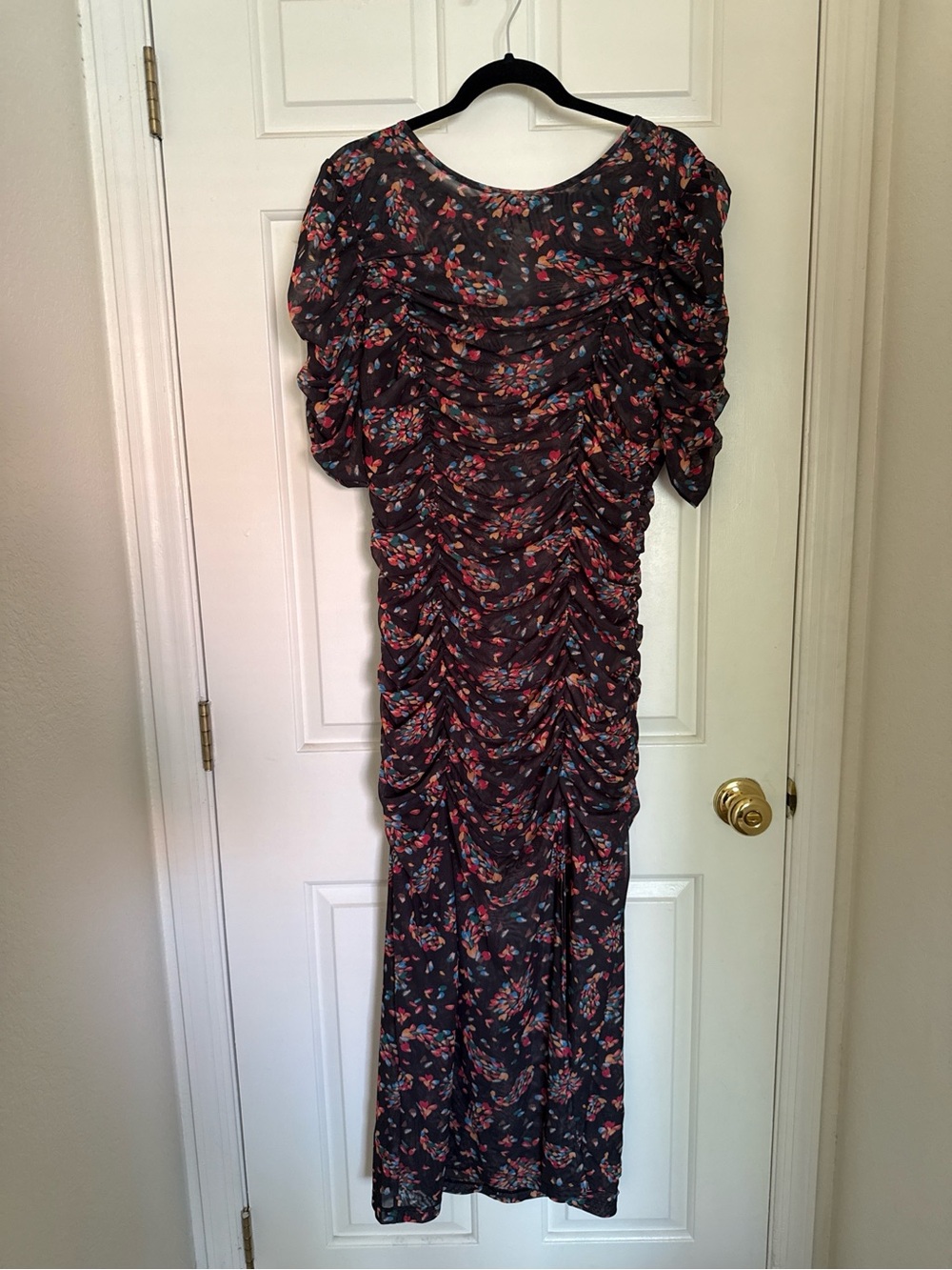 Free people Floral Ruched Midi Dress